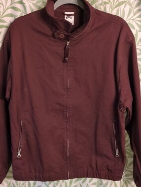 Nike Men's Dark Brown Zip-Up Stand Collar Sweater